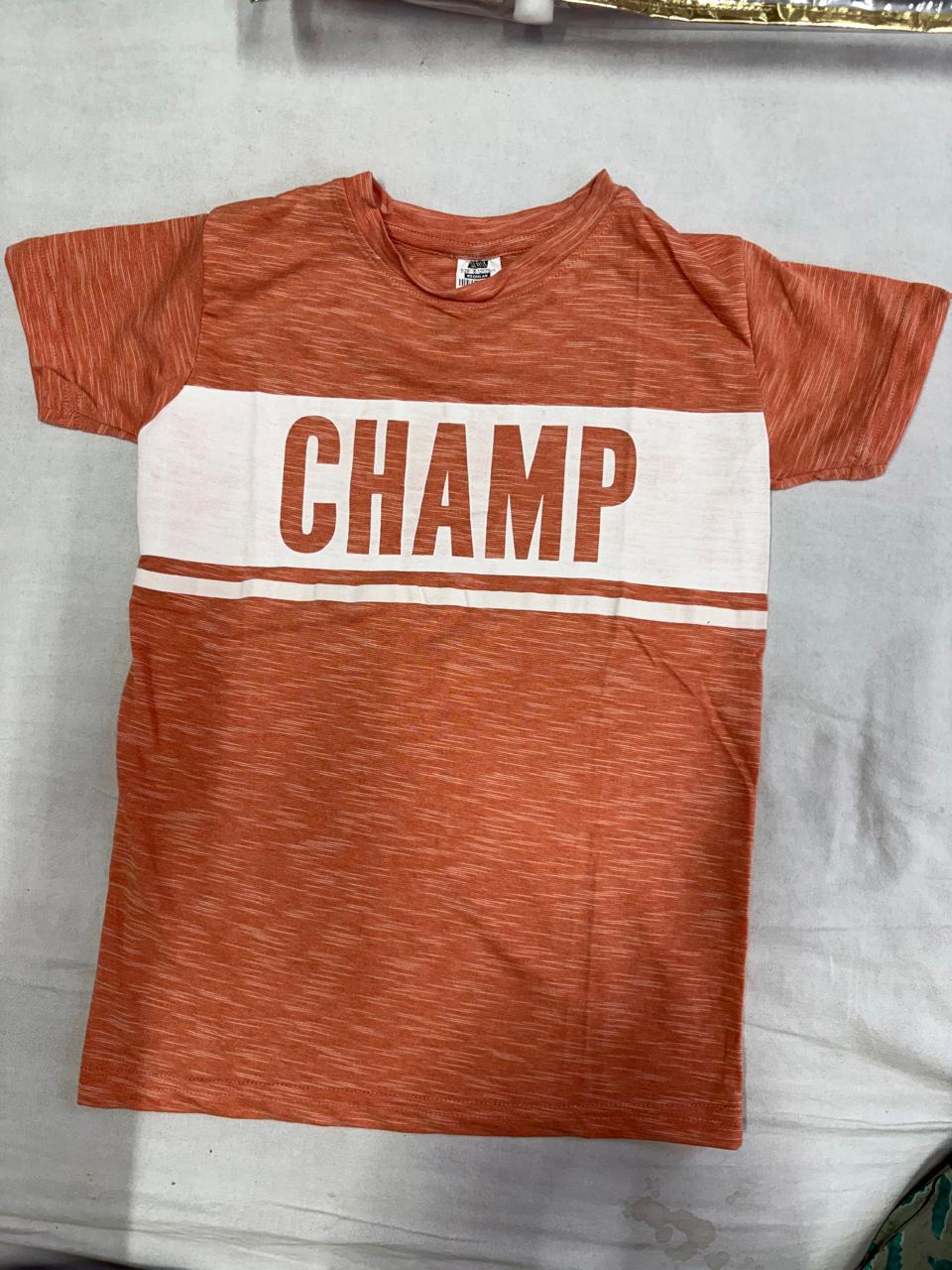 Boys Printed Round Neck Half Sleeve T-Shirt | Rust Orange Casual Cotton Look Top for Kids | Stylish Summer Wear - Image 4